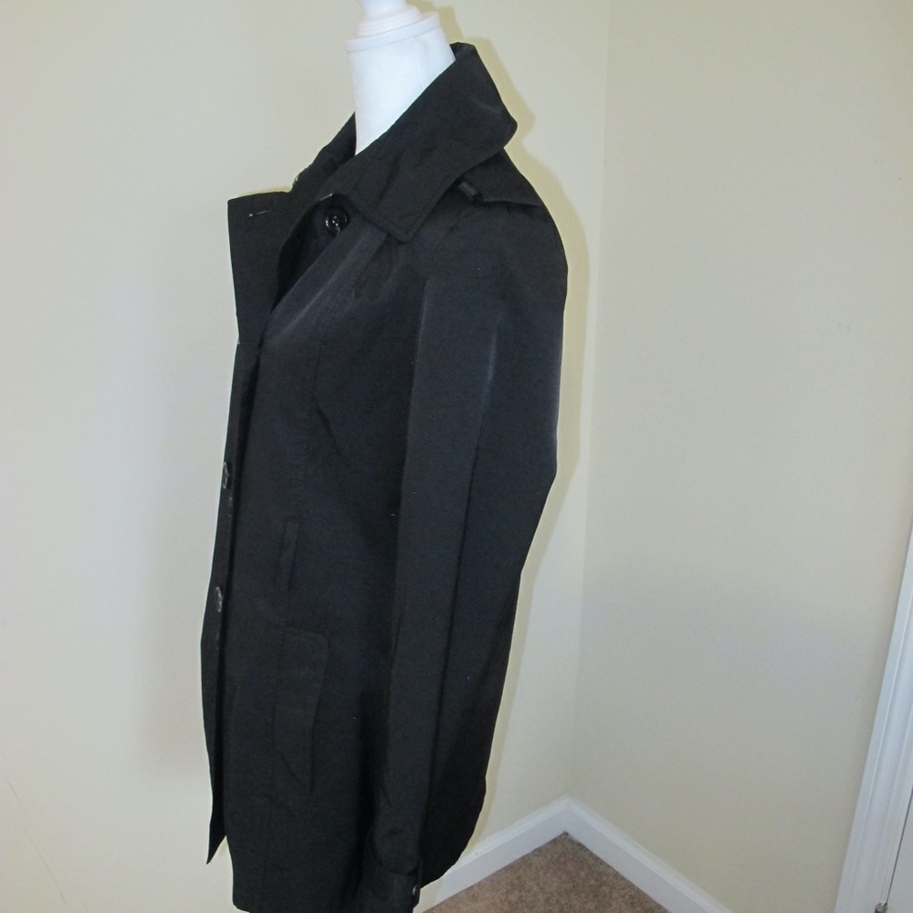 Tommy Hilfiger Black Long Sleeve winter Women's Pea Coat Size Small EUC - Picture 2 of 7